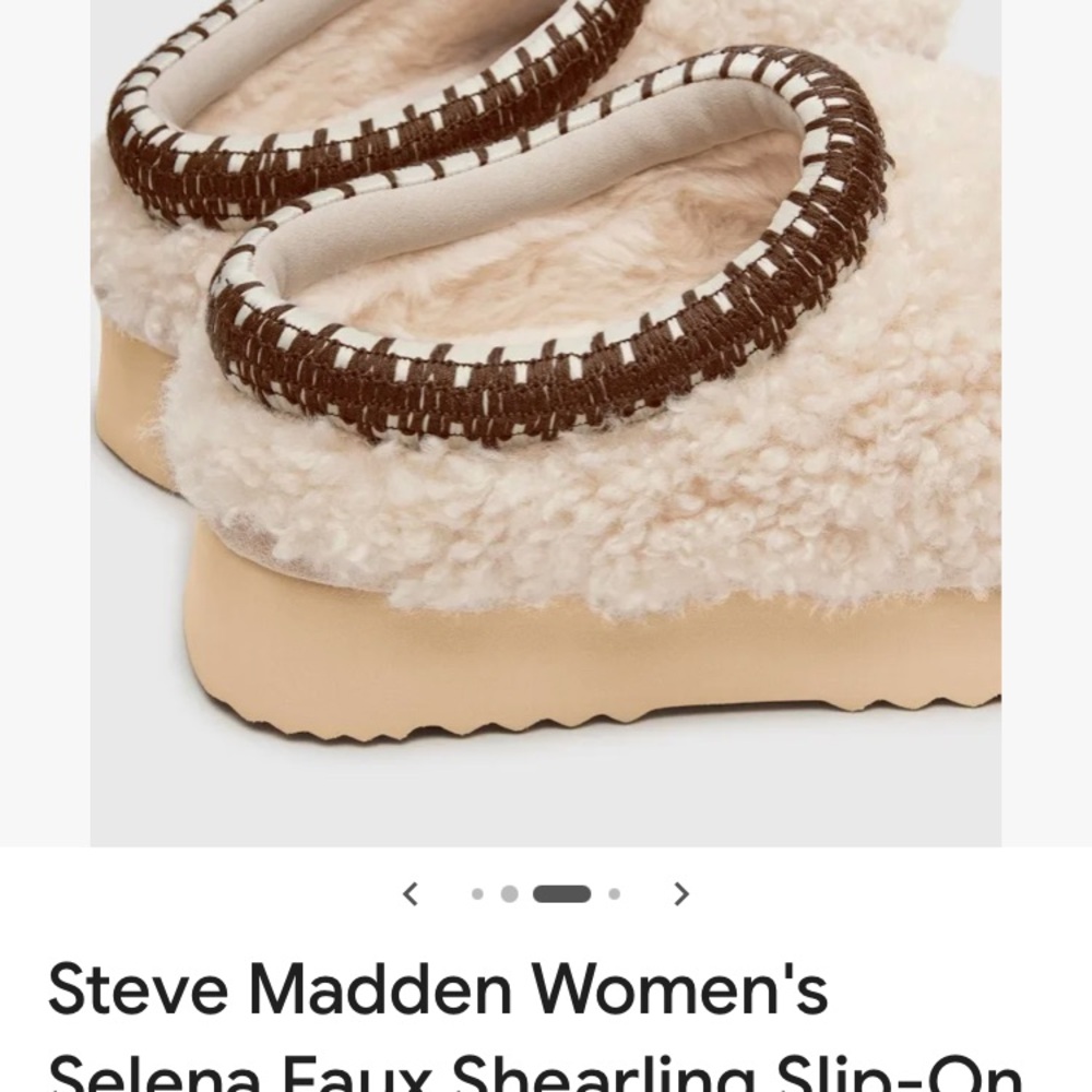 Steve Madden Women's Tan Faux Shearling Mules - Picture 3 of 7